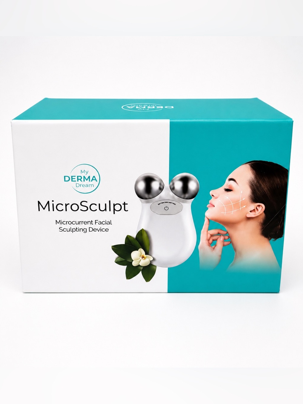 MicroSculpt Facial Sculpting Device in Teal and White